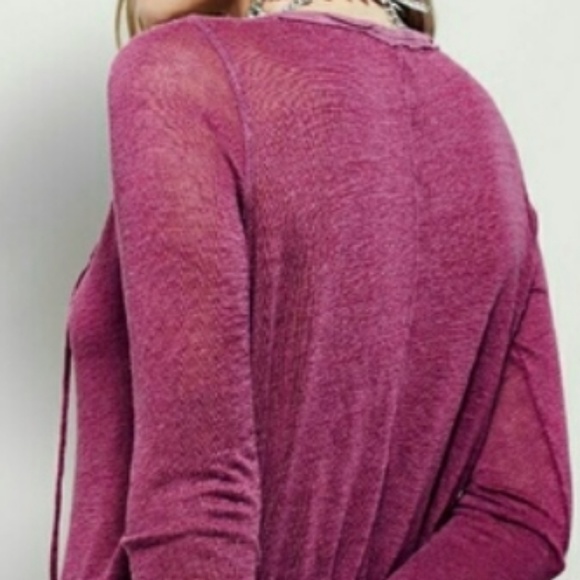 Free People Affogato Hacci Henley Top M NWT💋HP💋 - Picture 3 of 7